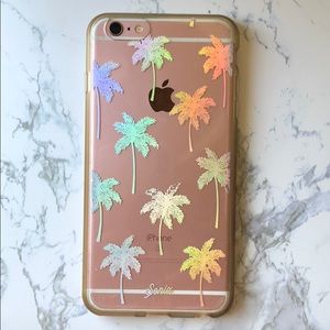 Sonix 6S+ Silver/Holographic Palm Trees Case EUC
